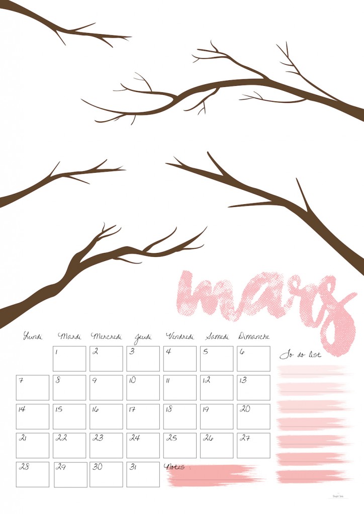 [DIY] – Free Printable : Calendrier de mars