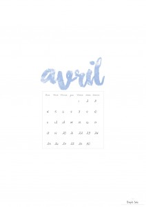 [DIY] – Free Printable : Calendrier d'avril