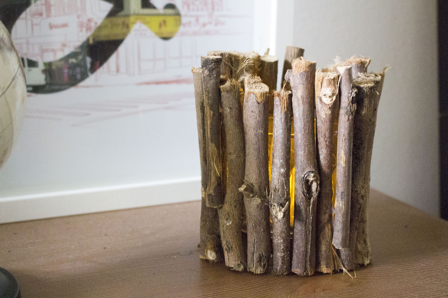 DIY d'automne - Décorations boisées : cadre, photophore...