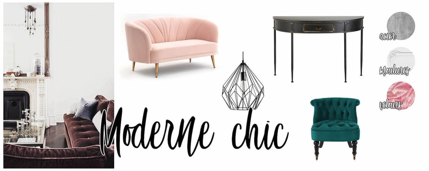 Inspirations déco : salon Moderne chic